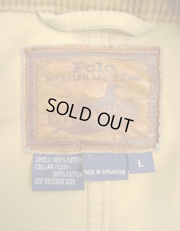 画像2: 90'S RALPH LAUREN "POLO SPORTSMAN" レザータグ ハンティングジャケット ベージュ (VINTAGE)