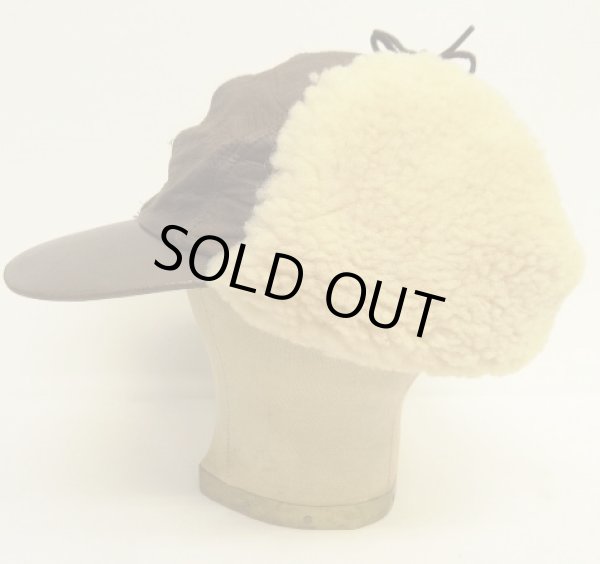 画像6: 90'S BANANA REPUBLIC 裏地キルティング シープスキン耳当て付き 2WAY レザーキャップ USA製 (VINTAGE)