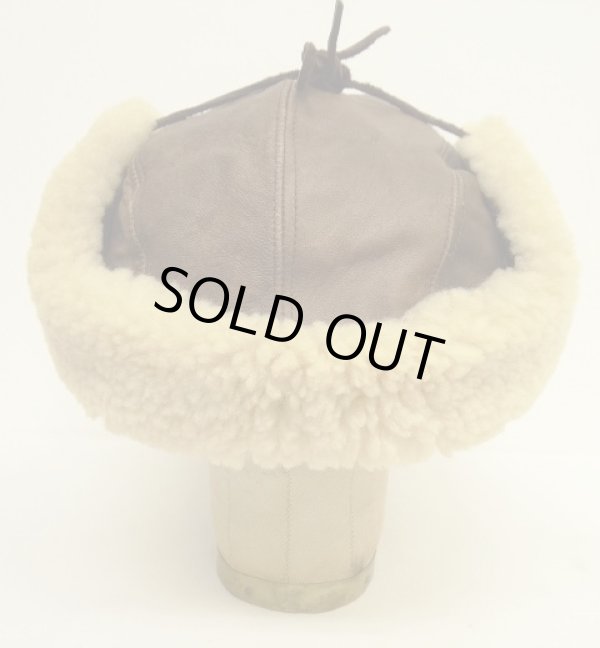 画像7: 90'S BANANA REPUBLIC 裏地キルティング シープスキン耳当て付き 2WAY レザーキャップ USA製 (VINTAGE)