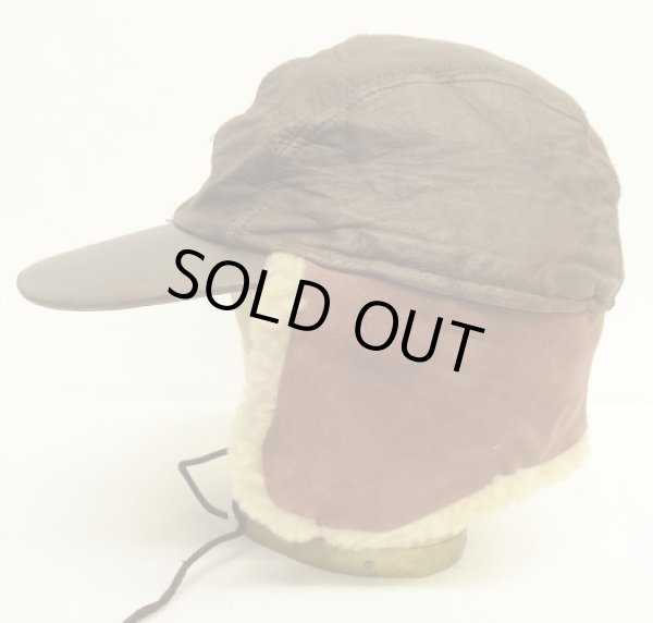 画像3: 90'S BANANA REPUBLIC 裏地キルティング シープスキン耳当て付き 2WAY レザーキャップ USA製 (VINTAGE)