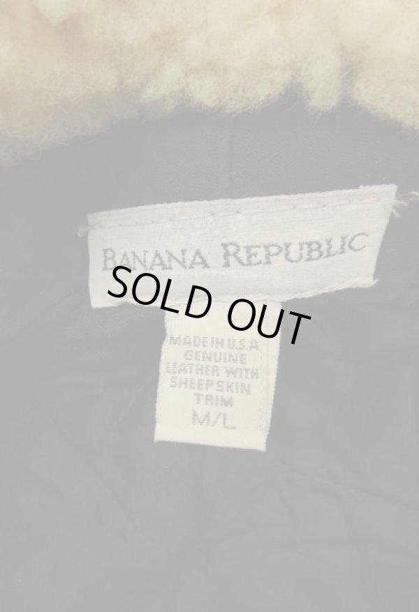 画像9: 90'S BANANA REPUBLIC 裏地キルティング シープスキン耳当て付き 2WAY レザーキャップ USA製 (VINTAGE)