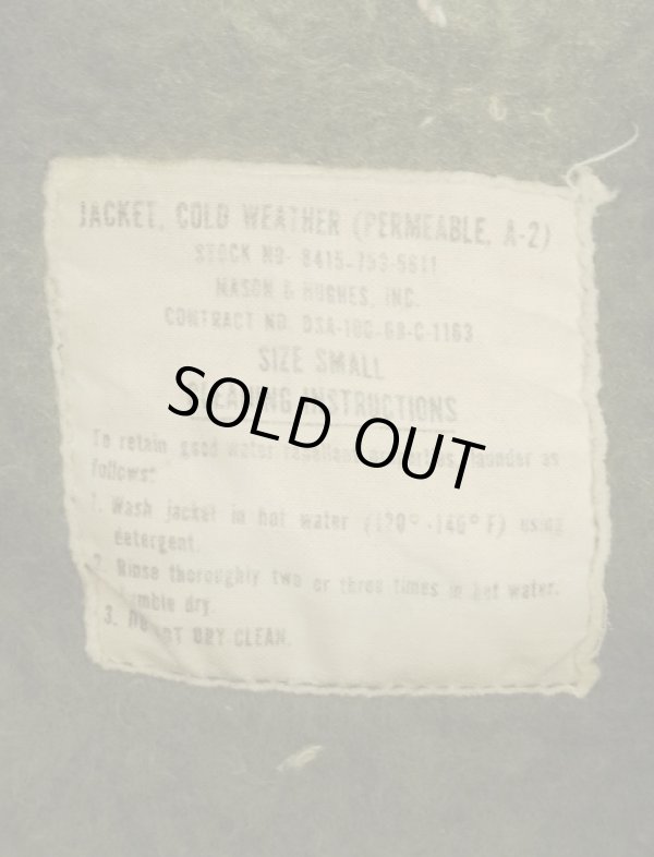 画像2: 60'S アメリカ軍 US NAVY "A-2" デッキジャケット ミリタリーグリーン (VINTAGE)