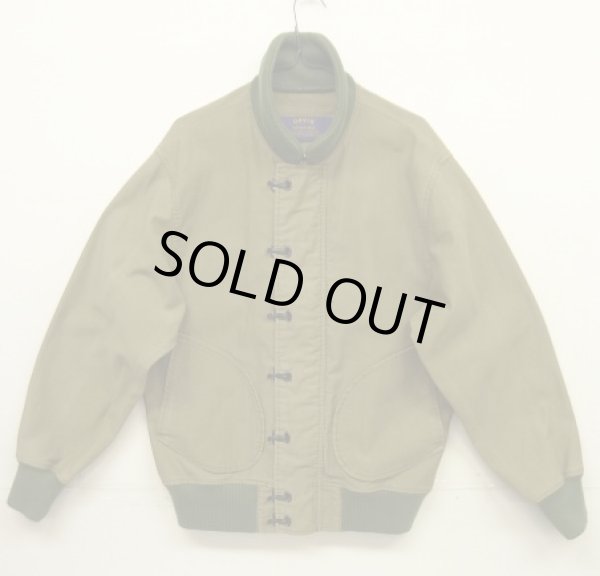 画像1: ORVIS コットンピケ フックボタン デッキジャケット カーキ (VINTAGE)