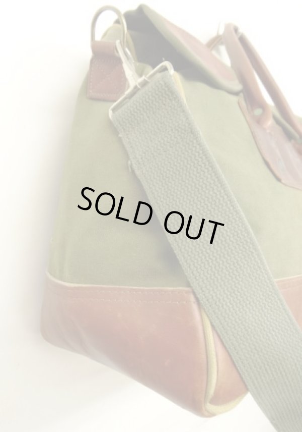 画像4: 70'S UNKNOWN キャンバス/レザー トラベルバッグ オリーブ/ブラウン USA製 (VINTAGE)