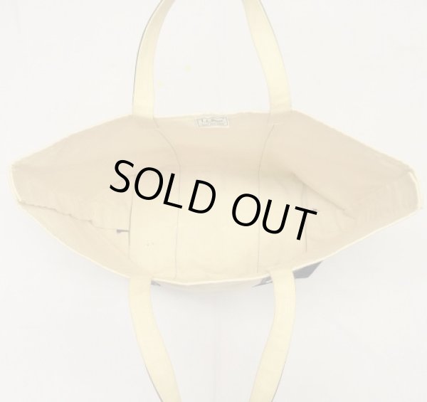 画像5: 80'S LL Bean 単色タグ キャンバス トートバッグ ネイビー/オフホワイト USA製 (VINTAGE)