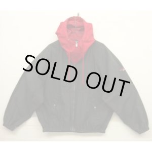 画像: 90'S RALPH LAUREN "POLO SPORT" 三角タグ フード付き ポプリン ドリズラージャケット ブラック/レッド (VINTAGE)