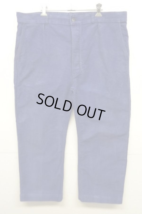 画像1: 60'S フレンチワーク モールスキン ワークパンツ ブルー フランス製 (VINTAGE)