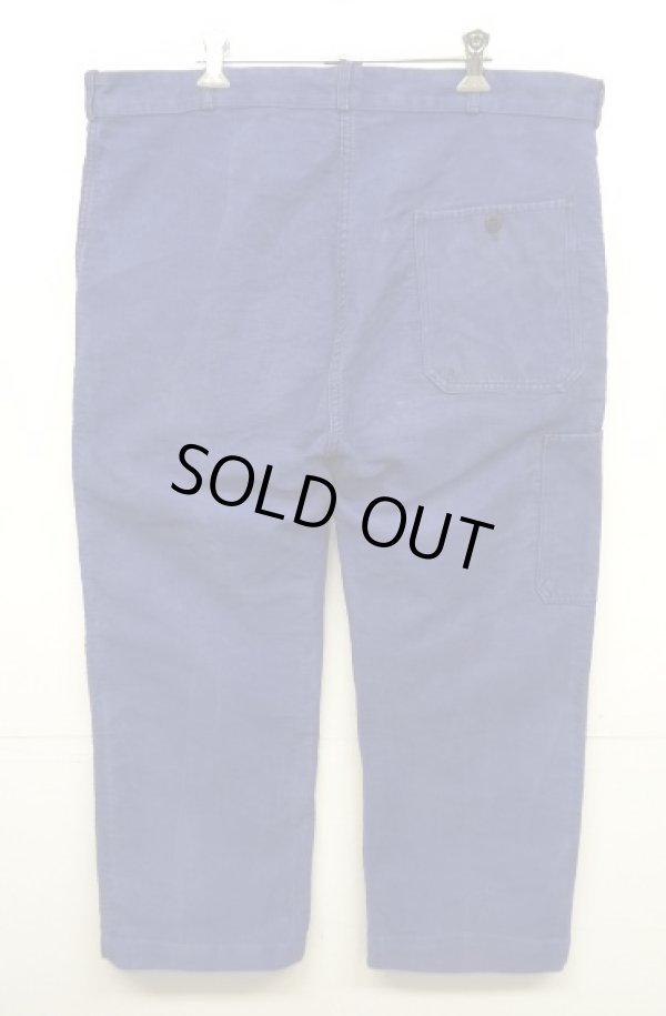 画像4: 60'S フレンチワーク モールスキン ワークパンツ ブルー フランス製 (VINTAGE)