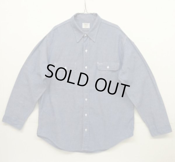 画像1: 70'S BIG MAC コットン100% シャンブレーシャツ ブルー USA製 (VINTAGE)