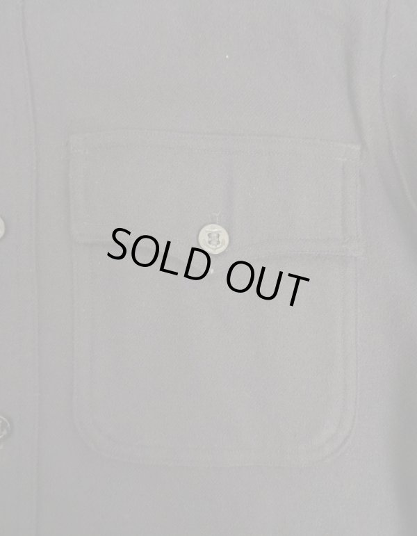 画像3: 40'S アメリカ軍 US NAVY 片側フラップ付きポケット イカリボタン ウール CPOシャツ ダークネイビー (VINTAGE)