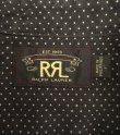 画像2: RRL チンスト＆マチ付き コットン ワークシャツ ブラック/ホワイト ポルカドット (USED)