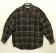 画像1: 90'S PERRY ELLIS レーヨン/コットン 長袖 シャツ ブラック/ベージュ チェック柄 (VINTAGE)