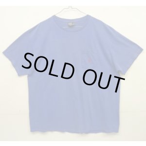 画像: 90'S RALPH LAUREN シングルステッチ 耳付きポケット 半袖 Tシャツ ブルー USA製 (VINTAGE)
