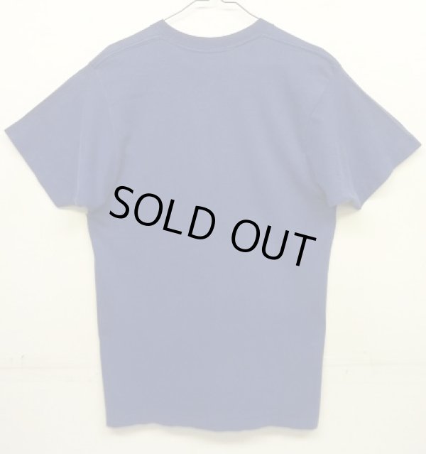 画像4: 70'S BVD コットン100% シングルステッチ 耳付きポケット 半袖 Tシャツ フェードネイビー USA製 (VINTAGE)