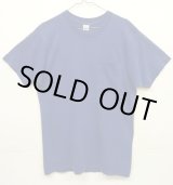 画像: 70'S BVD コットン100% シングルステッチ 耳付きポケット 半袖 Tシャツ フェードネイビー USA製 (VINTAGE)