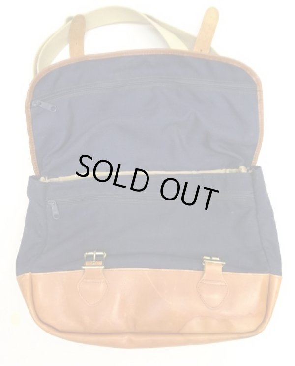 画像6: 80'S LL Bean ナイロン/レザー ショルダーバッグ ネイビー/ブラウン USA製 (VINTAGE)