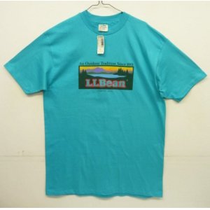 画像: 80'S LL Bean x HANES シングルステッチ 半袖 Tシャツ ターコイズブルー USA製 (DEADSTOCK)