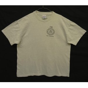 画像: 90'S FBI SAN FRANCISCO 胸プリント シングルステッチ 半袖 Tシャツ グレー USA製 (VINTAGE)