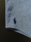 画像3: 90'S RALPH LAUREN "THE BIG SHIRT" 裾ロゴ刺繍 シャンブレー BDシャツ ブルー (VINTAGE)