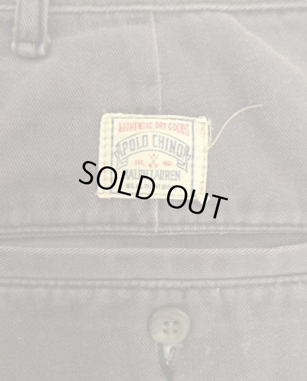 画像6: 90'S RALPH LAUREN ツープリーツ ダブルステッチ チノショーツ フェードブラック USA製 (VINTAGE)