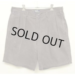 画像: 90'S RALPH LAUREN ツープリーツ ダブルステッチ チノショーツ フェードブラック USA製 (VINTAGE)