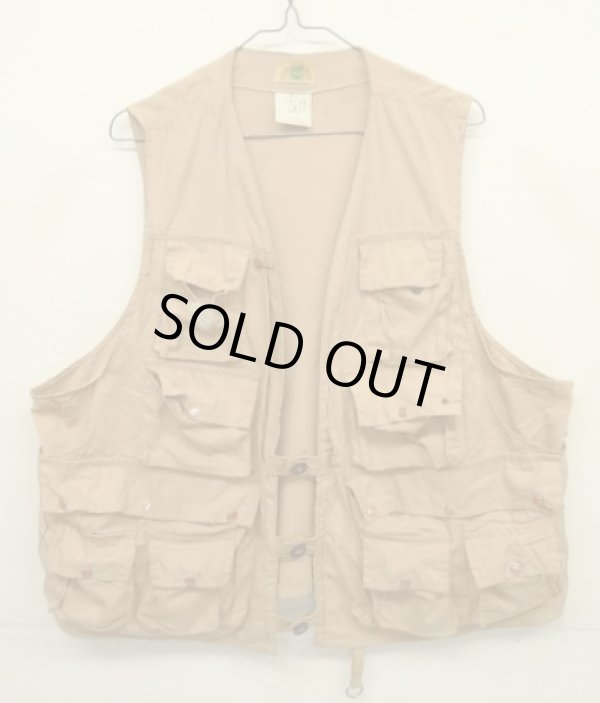 画像1: 70'S IDEAL フロント10ポケット フィッシングベスト タン (VINTAGE)