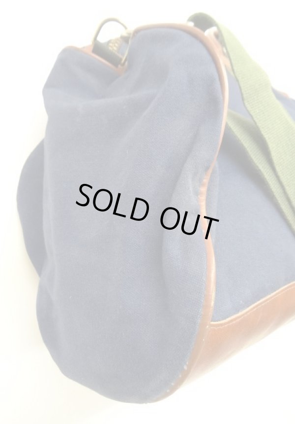 画像3: 80'S LL Bean キャンバス/レザー ダッフルバッグ ネイビー/オリーブ USA製 (VINTAGE)