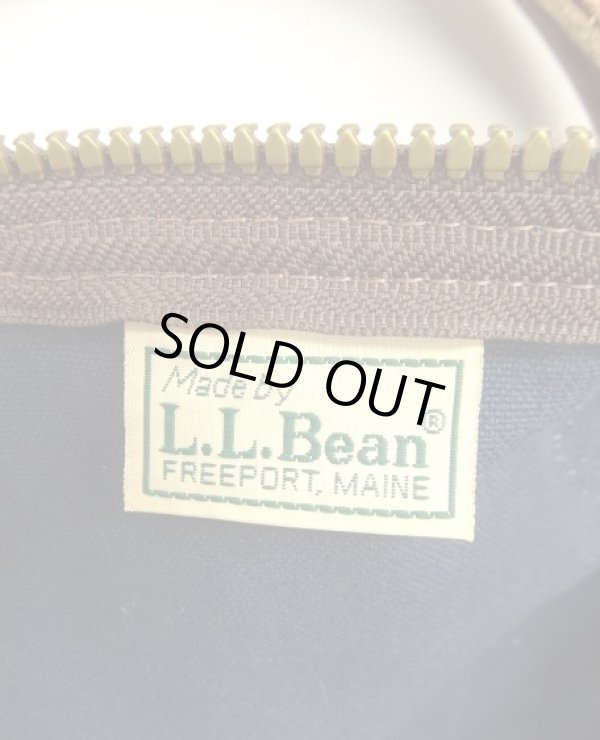 画像2: 80'S LL Bean キャンバス/レザー ダッフルバッグ ネイビー/オリーブ USA製 (VINTAGE)