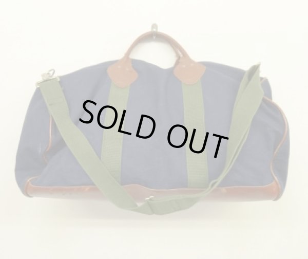 画像5: 80'S LL Bean キャンバス/レザー ダッフルバッグ ネイビー/オリーブ USA製 (VINTAGE)