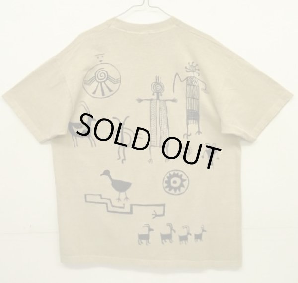 画像5: 90'S ROCK ART BY BRAVO シングルステッチ 両面染み込みプリント 半袖 Tシャツ ベージュ USA製 (VINTAGE)