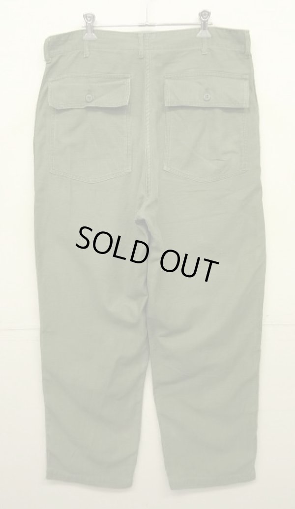 画像6: 60'S アメリカ軍 US ARMY "OG107" 初期モデル コットンサテン 平ボタン ベイカーパンツ W36L33 (VINTAGE)