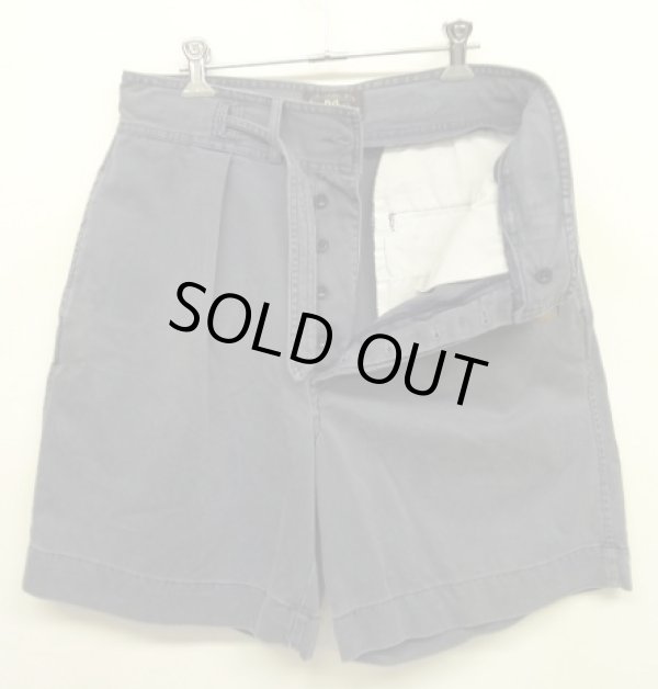 画像5: 90'S RRL 初期 三ツ星タグ ベルト付き プリーツ入り チノショーツ ネイビー USA製 (VINTAGE)