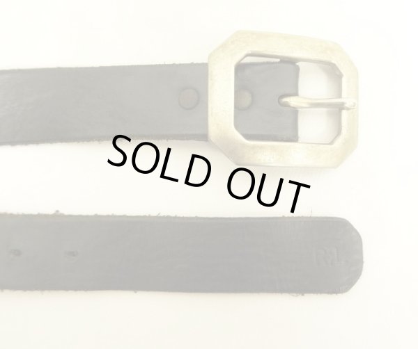 画像4: RRL "SOLID BRASSバックル" レザーベルト ブラック イタリア製 (USED)