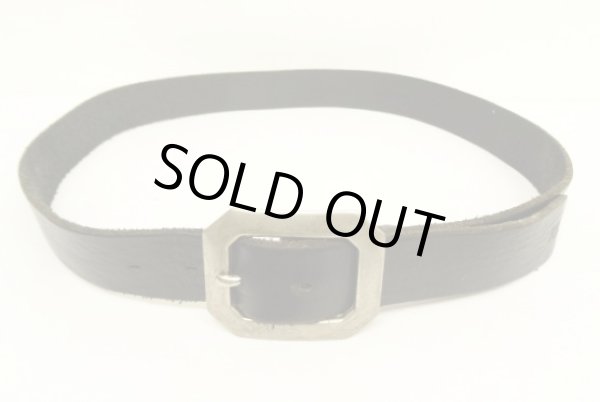 画像2: RRL "SOLID BRASSバックル" レザーベルト ブラック イタリア製 (USED)