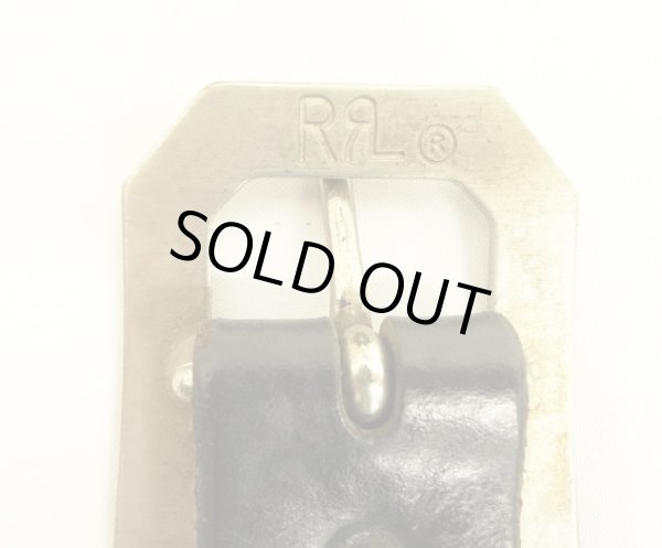 画像5: RRL "SOLID BRASSバックル" レザーベルト ブラック イタリア製 (USED)