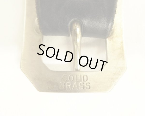 画像6: RRL "SOLID BRASSバックル" レザーベルト ブラック イタリア製 (USED)
