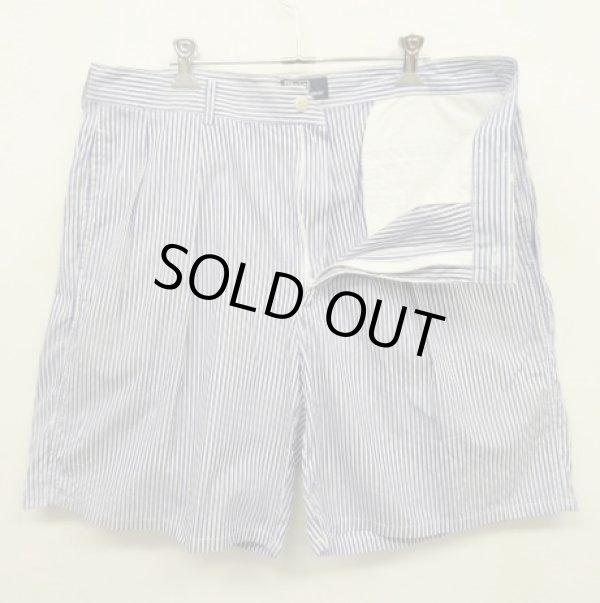 画像4: 90'S RALPH LAUREN ツープリーツ ショーツ ストライプ TALONジップ USA製 (VINTAGE)