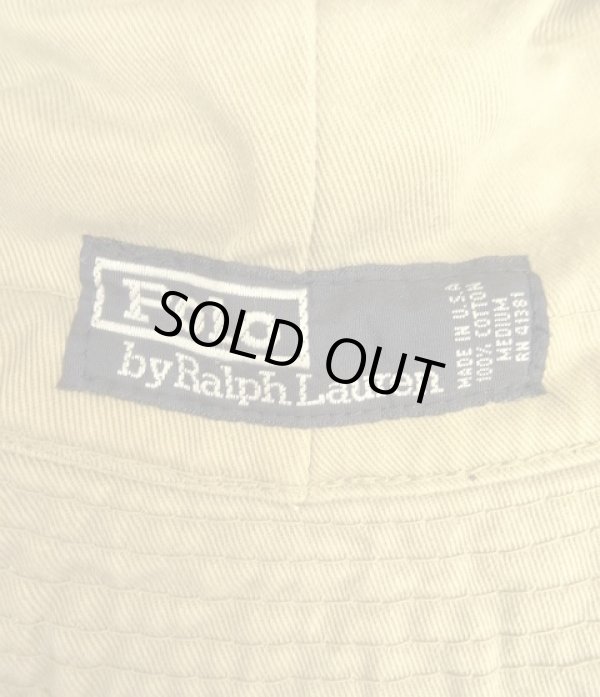 画像2: 90'S RALPH LAUREN ロゴ刺繍 バケットハット ベージュ USA製 (VINTAGE)