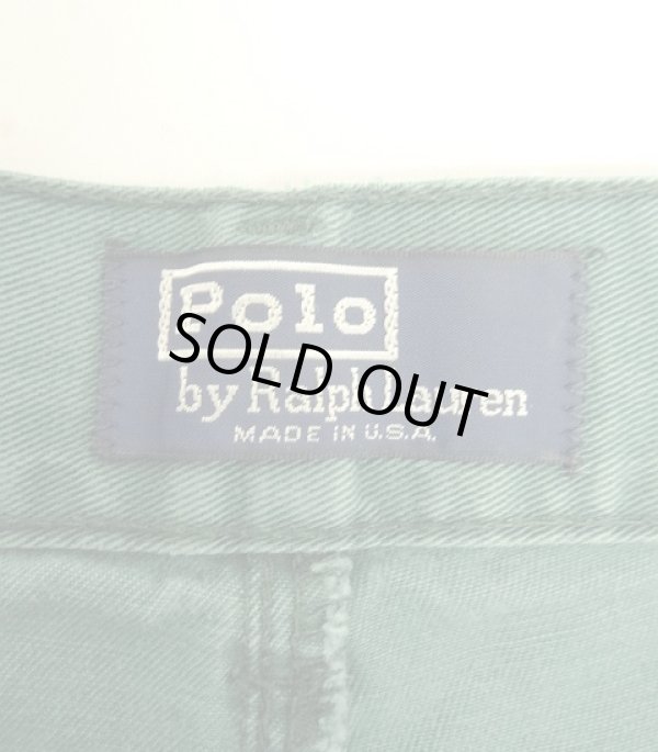 画像2: 90'S RALPH LAUREN ツープリーツ チノショーツ グリーン USA製 (VINTAGE)