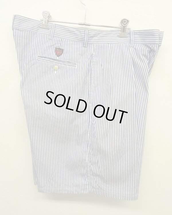 画像5: 90'S RALPH LAUREN ツープリーツ ショーツ ストライプ TALONジップ USA製 (VINTAGE)