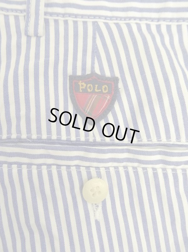 画像7: 90'S RALPH LAUREN ツープリーツ ショーツ ストライプ TALONジップ USA製 (VINTAGE)