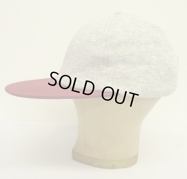 画像4: 90'S J.CREW 旧タグ スウェット/ツイル 6パネルキャップ アッシュグレー/バーガンディ (DEADSTOCK)