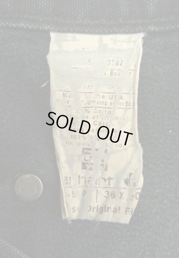 画像3: 90'S CARHARTT ダック ダブルニーペインターパンツ フェードブラック W36L30 USA製 (VINTAGE)