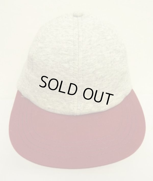 画像3: 90'S J.CREW 旧タグ スウェット/ツイル 6パネルキャップ アッシュグレー/バーガンディ (DEADSTOCK)