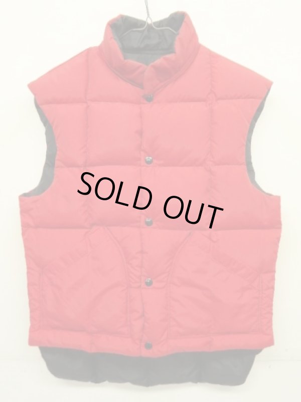 画像3: 70'S COMFY リバーシブル スクエアキルト ダウンベスト ブラック/レッド (VINTAGE)