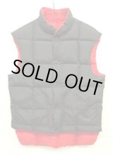 画像: 70'S COMFY リバーシブル スクエアキルト ダウンベスト ブラック/レッド (VINTAGE)