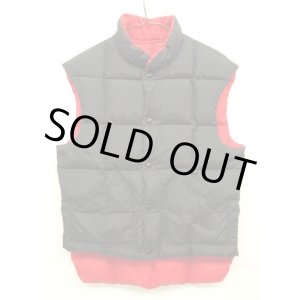 画像: 70'S COMFY リバーシブル スクエアキルト ダウンベスト ブラック/レッド (VINTAGE)