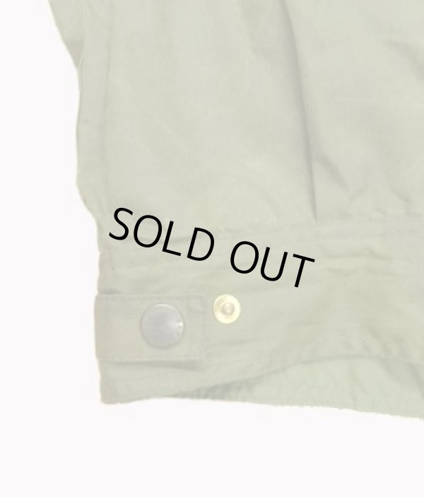 画像6: 90'S BARBOUR 3クレスト 旧タグ "WAX COTTON BLOUSON" 襟レザー ショート丈 オイルドジャケット オリーブ イングランド製 (VINTAGE)