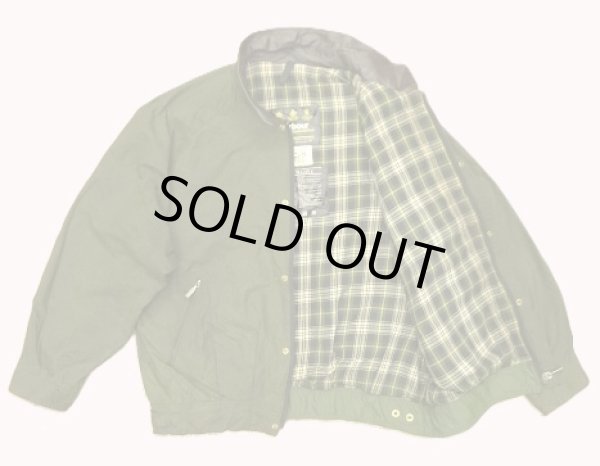 画像3: 90'S BARBOUR 3クレスト 旧タグ "WAX COTTON BLOUSON" 襟レザー ショート丈 オイルドジャケット オリーブ イングランド製 (VINTAGE)