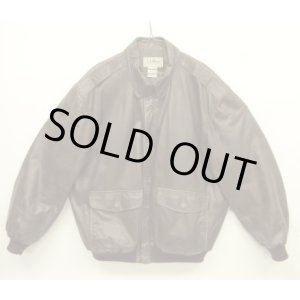 画像: 90'S LL Bean "THINSULATE入り" A-2 レザー フライトジャケット ブラウン TALONジップ USA製 (VINTAGE)